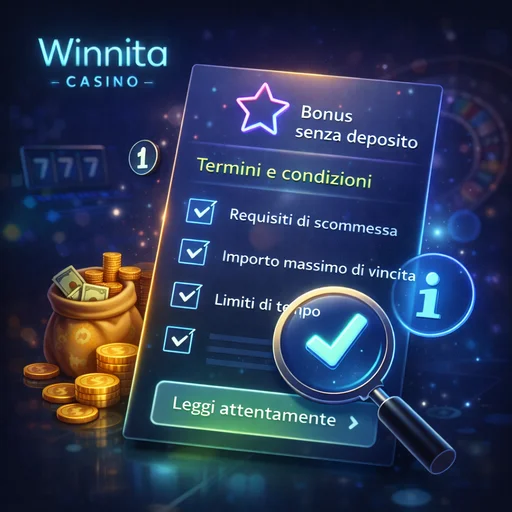 Termini e condizioni del bonus senza deposito Winnita con requisiti di scommessa 35-50x, limiti di cashout, contribuzioni dei giochi e finestre di scadenza